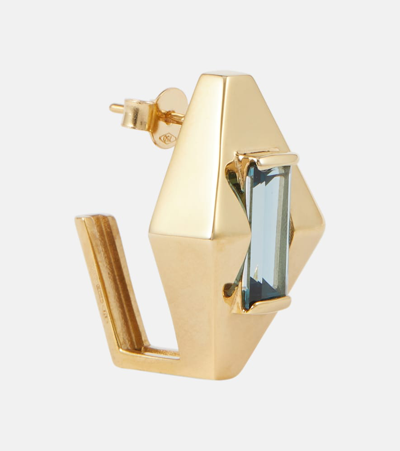 Shop Aliita 9kt Gold Earrings In Blue Topaz