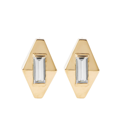 Shop Aliita 9kt Gold Earrings In Green Amethyst