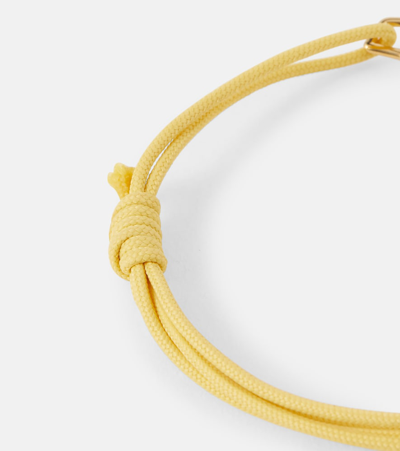 Shop Aliita Dog 9kt Gold Charm Cord Bracelet In Yellow Gold/ Sunrise Yellow