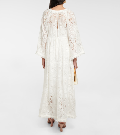Shop Zimmermann Laurel Broderie Anglaise Maxi Dress In Ivory