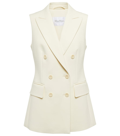 Shop Max Mara Pallida Wool-blend Blazer Vest In Crema