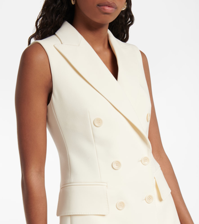 Shop Max Mara Pallida Wool-blend Blazer Vest In Crema