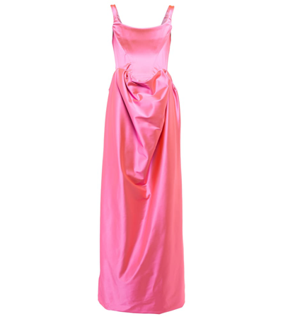 Shop Vivienne Westwood Camille Satin Gown In Pink