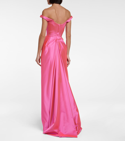 Shop Vivienne Westwood Camille Satin Gown In Pink