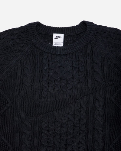 Shop Nike Cable Knit Sweater In Black