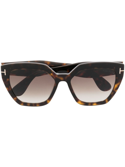 Tom Ford Eyewear Esme Oversized Frame Sunglasses In Brown