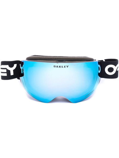 Shop Oakley Black Flight Deck Snow Goggles In Blue