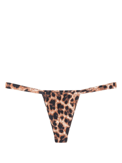 Shop Miaou Brown Bali Leopard Print Bikini Bottoms