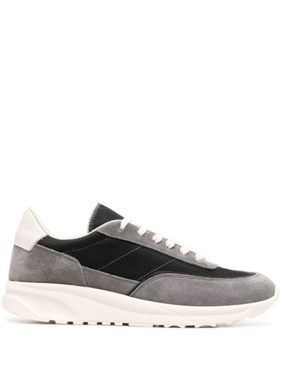 Shop Common Projects Grey Track 80 Suede Low-top Sneakers