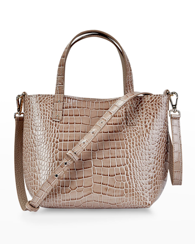 Gigi New York Alex Mock-croc Mini Tote Bag In Stone