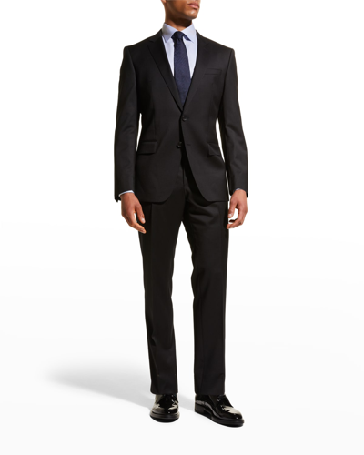 Shop Hugo Boss Men's Stretch-wool Basic Two-piece Suit, Black In Blk
