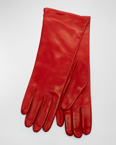 Shop Portolano Napa Leather Gloves In Ferrari Red