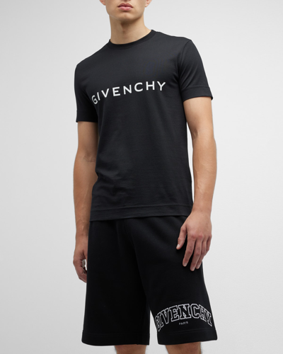 Shop Givenchy Men's Basic Logo Crew T-shirt In White