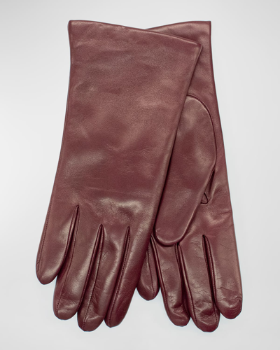Shop Portolano Cashmere-lined Napa Leather Gloves In Purple