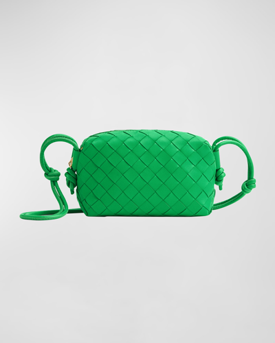 Shop Bottega Veneta Loop Mini Intrecciato Crossbody Bag In Parakeet