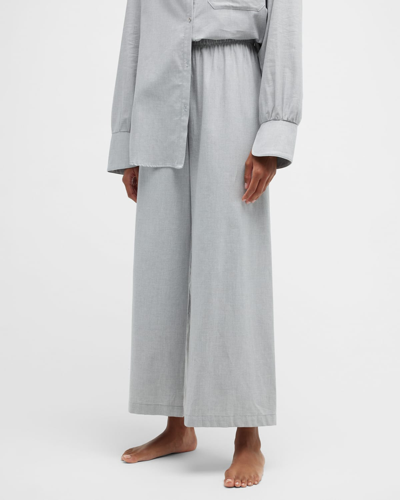 Shop Andine Cavani Wide-leg Pima Cotton Pants In Grey