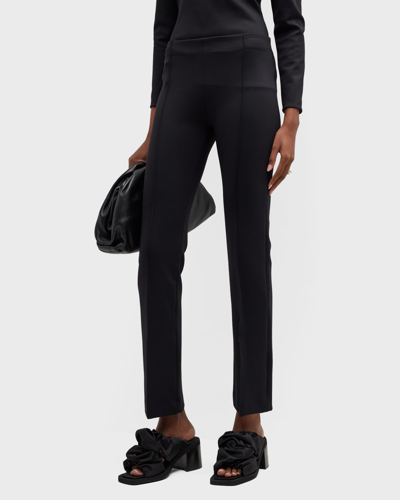 Shop Rosetta Getty Stovepipe Straight-leg Pull-on Pants In Black