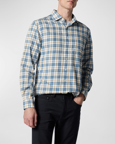 Shop Rodd & Gunn Men's Fox River Multi-check Sport Shirt In Azure