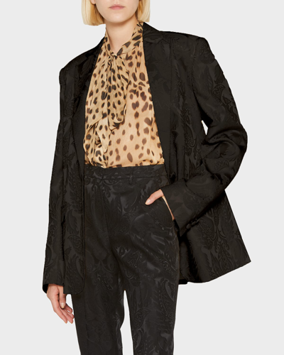 Shop Etro Paisley Jacquard Blazer Jacket In Black