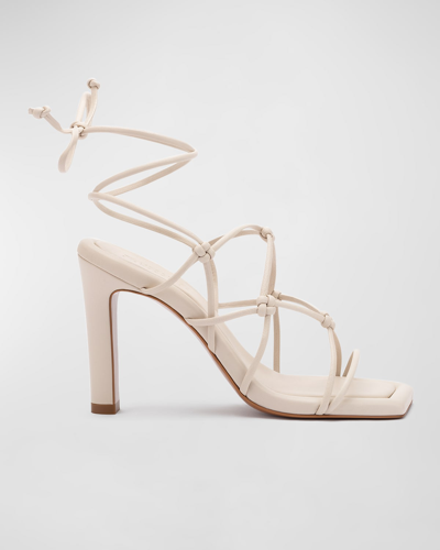 Shop Mercedes Castillo Camille High-heel Knotted Sandals In Goldslvlmb