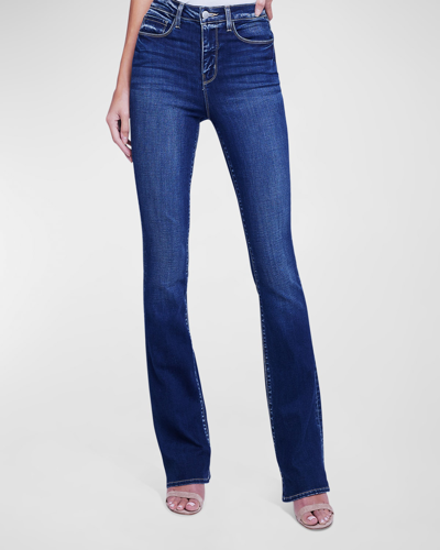 Shop L Agence Selma High Rise Baby Bootcut Jeans In Columbia