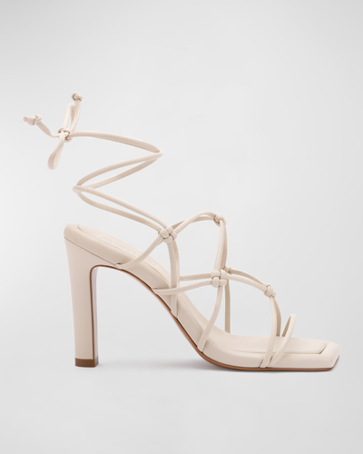 Shop Mercedes Castillo Camille High-heel Knotted Sandals In Boneslknap