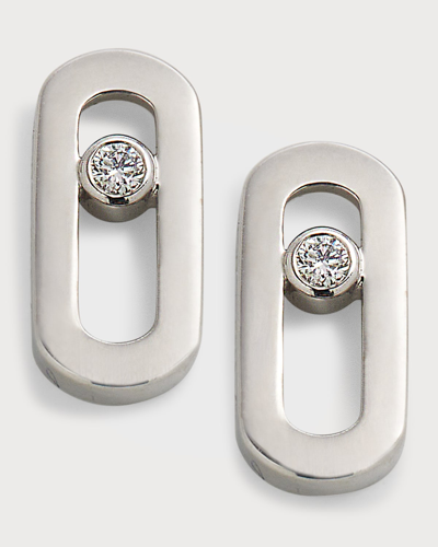 Shop Messika Move Uno 18k White Gold Stud Earrings