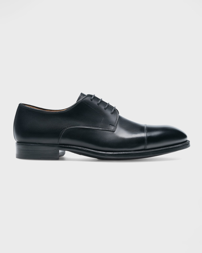 Magnanni Men's Harlan Rubber Sole Leather Derby Shoes In Black