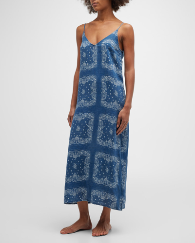 Shop Desmond & Dempsey Bandana-print Linen Nightie