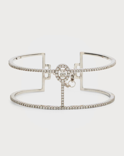 Shop Messika Glamazone 18k White Gold 2-row Cuff