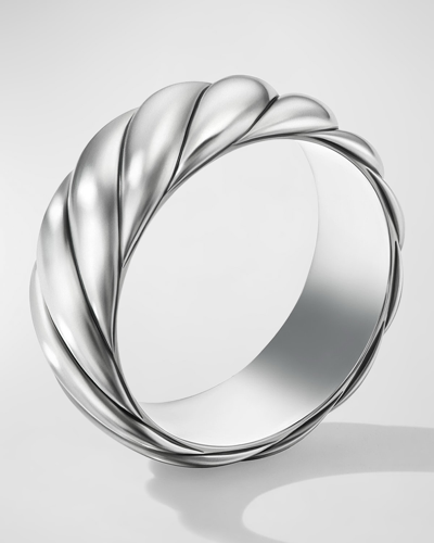 Shop David Yurman Men's Sculpted Cable Contour Band Ring In Silver, 9mm