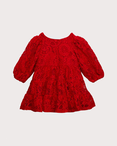 Bardot Junior Girl's Ella Lace Dress In Fire Red