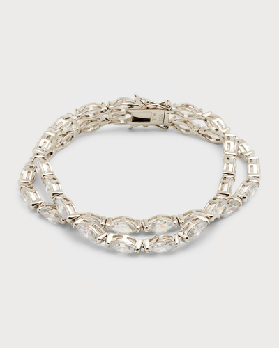 Shop Golconda By Kenneth Jay Lane Double Marquise Cubic Zirconia Tennis Bracelet In Clear