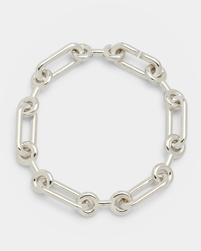 Shop Charlotte Chesnais Petite Binary Chain Bracelet In Sterling Silver In Argent