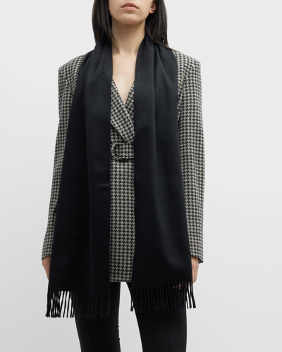 Shop Max Mara Wsdalia Cashmere Scarf In Black