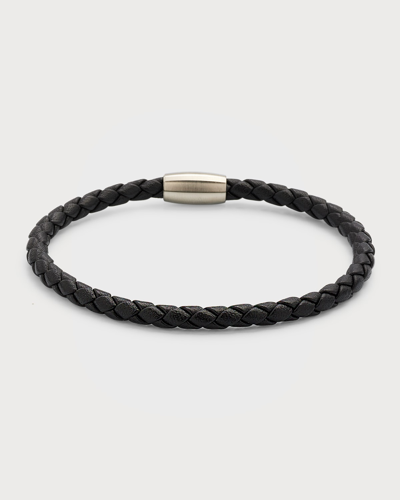 Shop Jan Leslie Men's Magnetic Woven Leather Bracelet