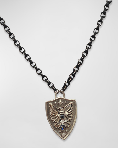 Shop Armenta Men's Griffin Shield Pendant In Silver
