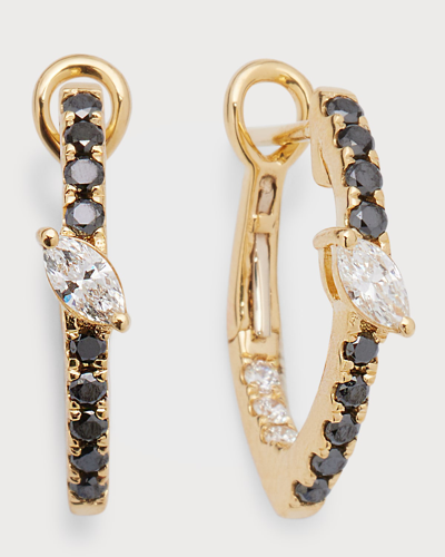 Shop Frederic Sage 18k Yellow Gold Marquise-cut Diamond Hoop Earrings