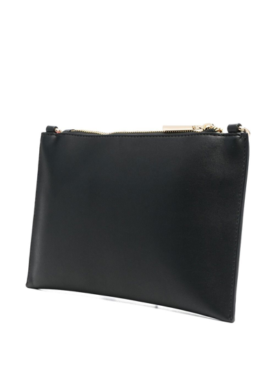 Shop Chiara Ferragni Eyelike Zip-up Clutch Bag In Nero E Oro