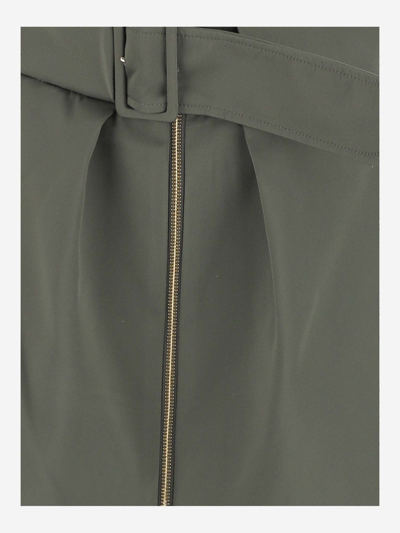 Shop Patou Satin Zip-up Skirt In Verde