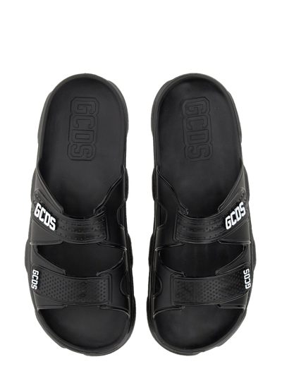 Shop Gcds Sandal With Logo In Black