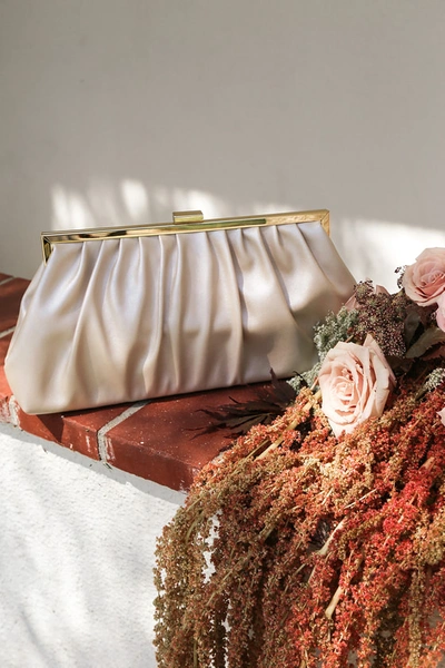 Lulus Capture The Love Champagne Oversized Clutch In Champagne