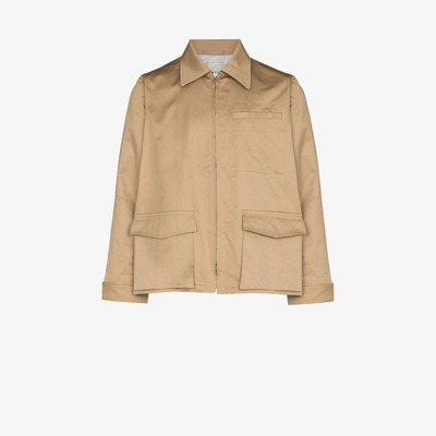 Shop Chimala Zipped Shirt Jacket - Men's - Cotton/polyester In Neutrals