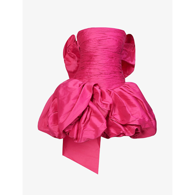 Shop Aje Women's Fuchsia Piacere Puffed-hem Shell Mini Dress