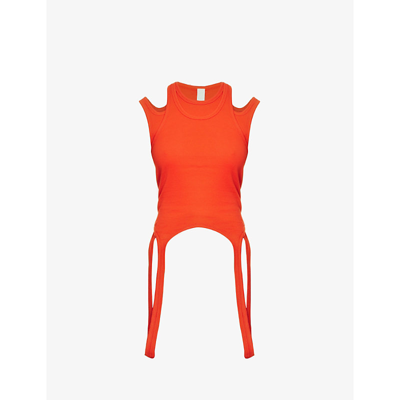 Dion Lee Double-loop Detail Tank Top In Vermillion