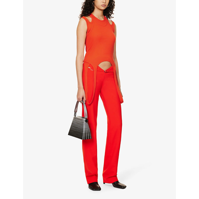 Dion Lee Double-loop Detail Tank Top In Vermillion