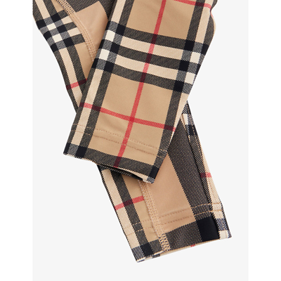 Shop Burberry Archive Beige Ip Chk Isabella Check-print Stretch-woven Leggings 6 Months - 2 Years