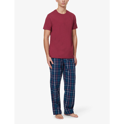 Shop Derek Rose Men's Multi-coloured Ranga Checked Cotton Pyjama Bottoms
