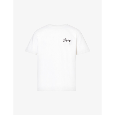 Shop Stussy 8 Ball Logo-print Cotton-jersey T-shirt In White