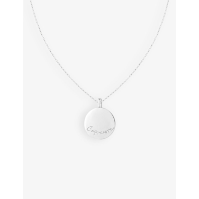 Shop Astrid & Miyu Women's Silver Capricorn Bold Zodiac Rhodium-plated 925 Sterling-silver Necklace